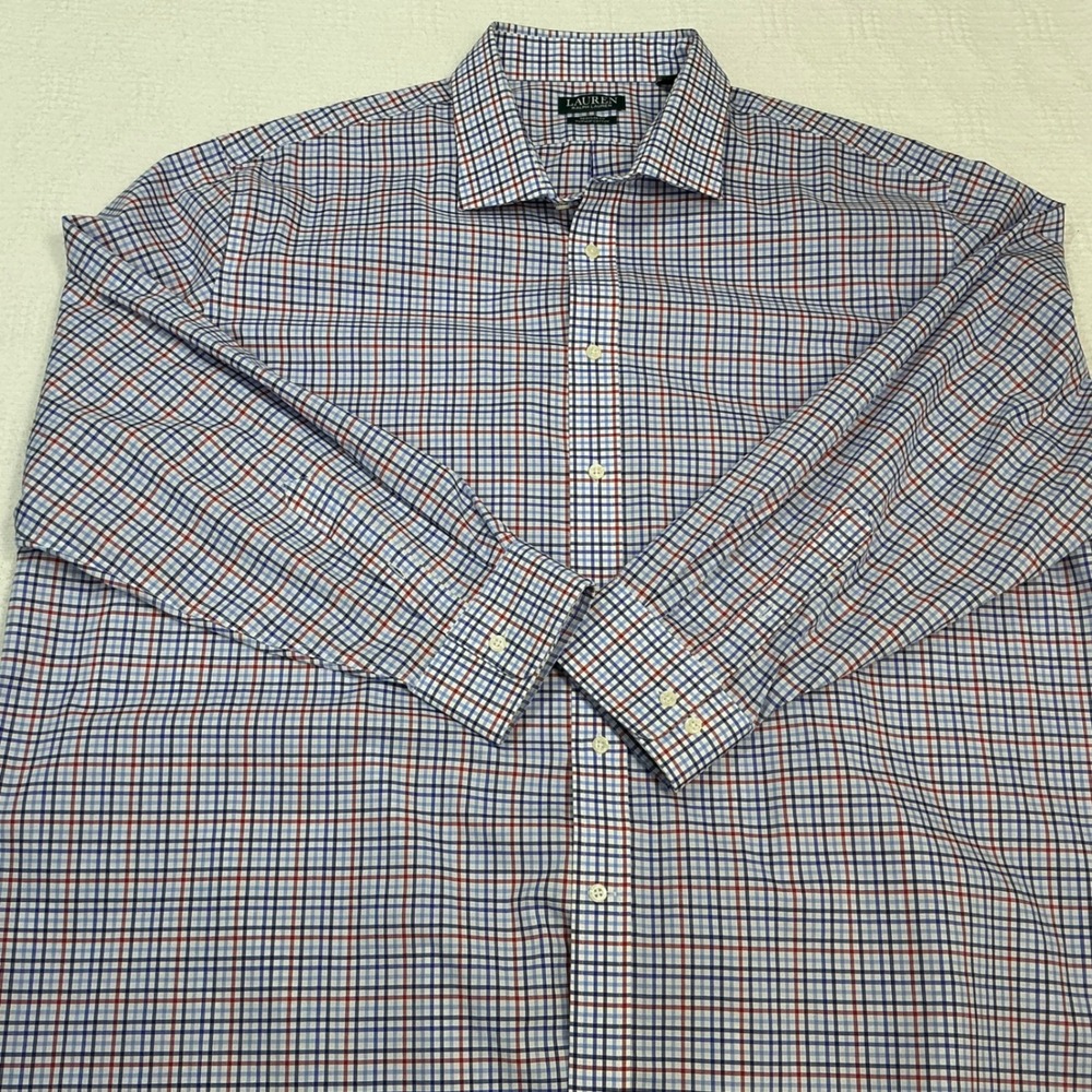 Lauren‎ Ralph Lauren Mens 4XL 20 34/35 Supima Cotton Tattersall Shirt Blue Red